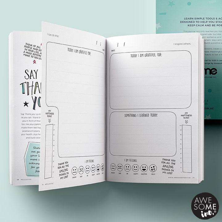 Inside look of the awesome ends in me gratitude journal
