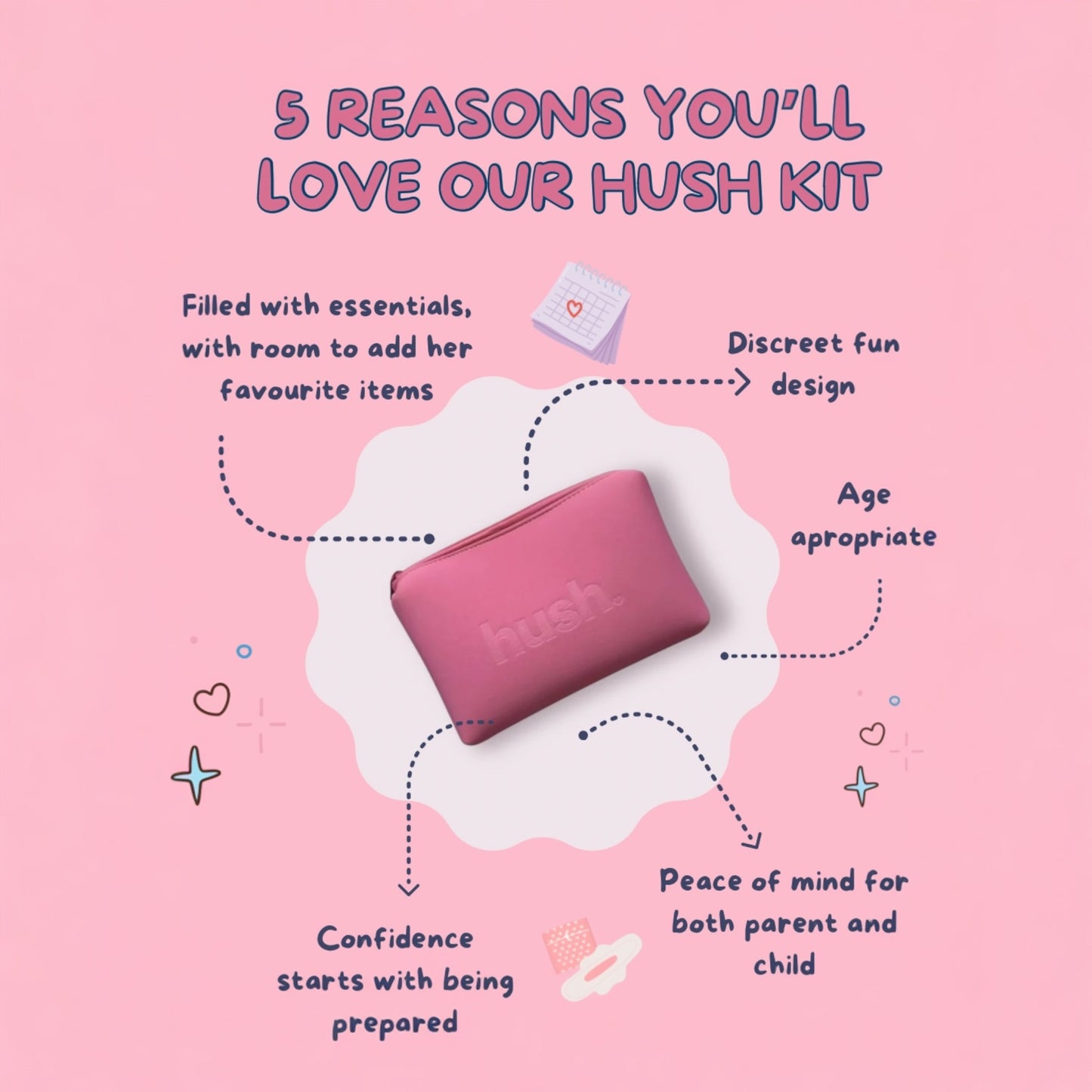 Hush Period Kit - Bubble Gum Pink