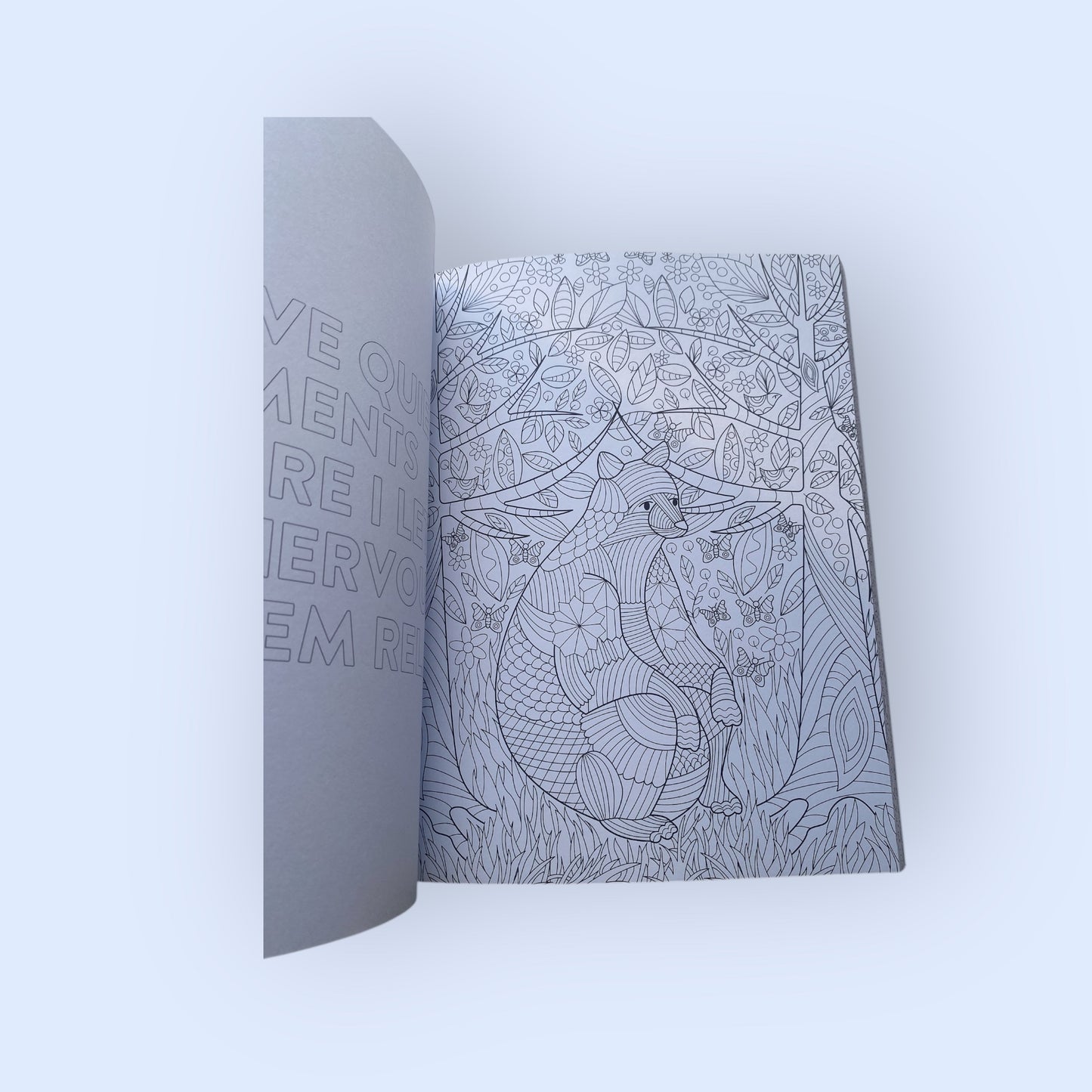 Self care colouring and activity book opened so you can see whats inside.