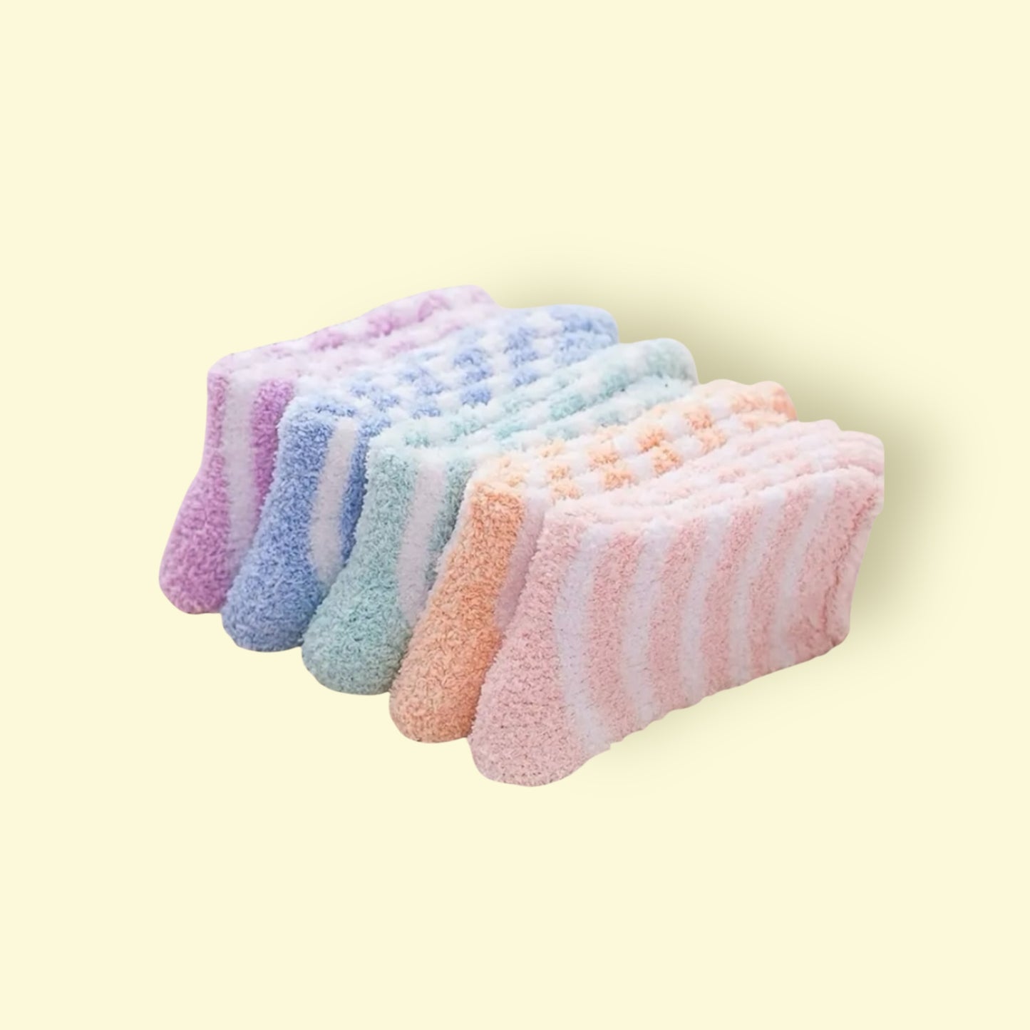 Fluffy socks in various colours