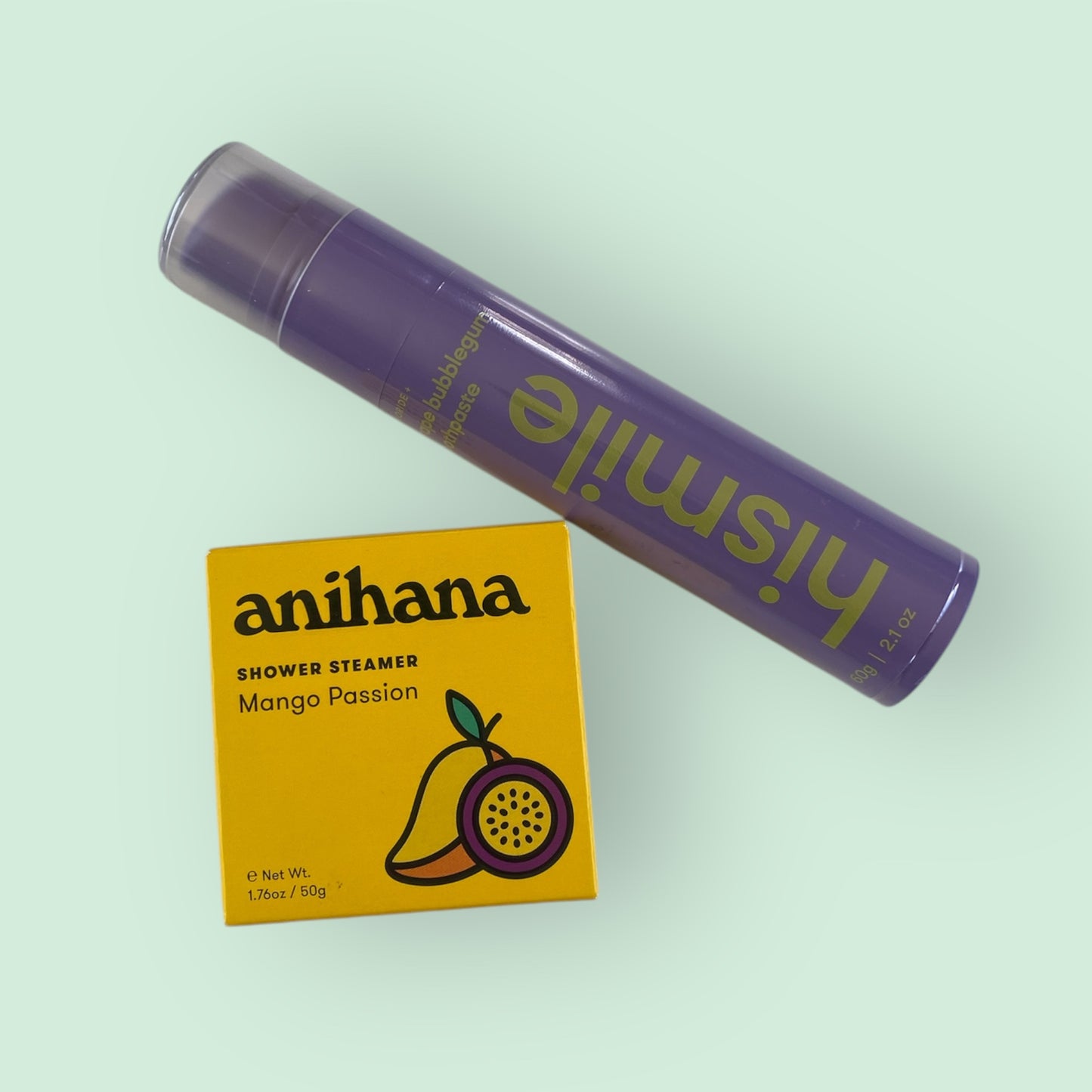 anihana shower steamer and hismile toothpaste