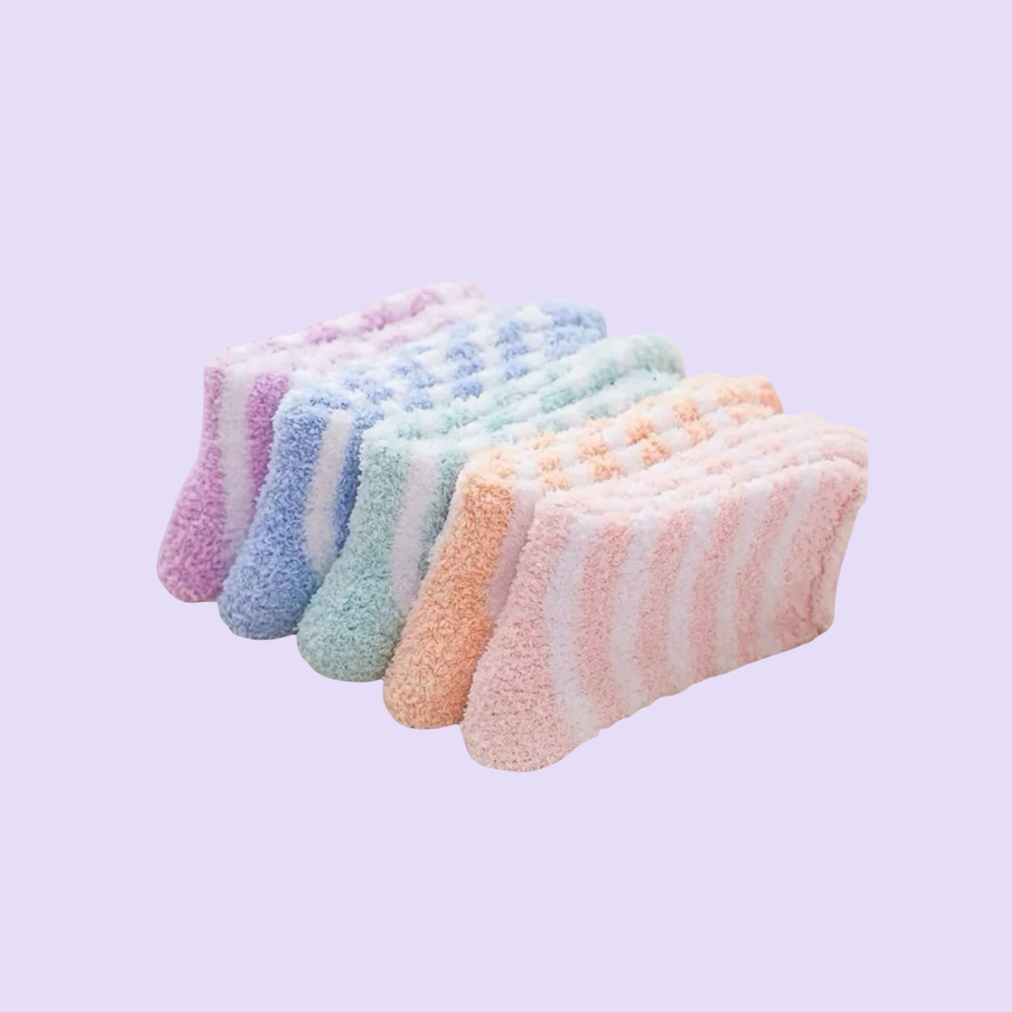 Fluffy socks in various colours