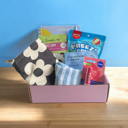 Beautiful gift box displaying items. 