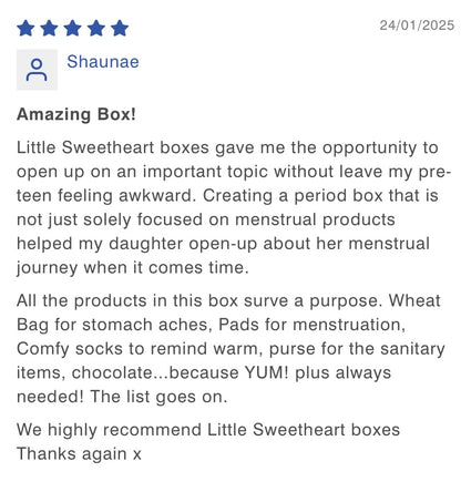 Tween TLC Period Box FREE SHIPPING