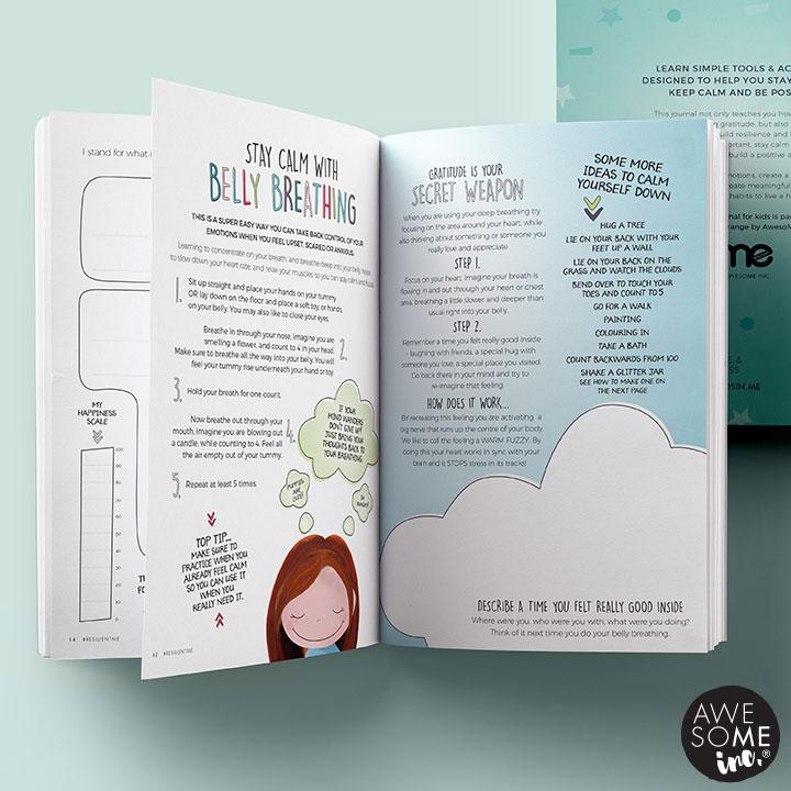 Inside look of awesome ends in me gratitude journal.