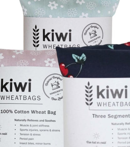 Kiwi Wheatbags designs that we choose from when we pack the order.